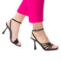 Sandali neri da donna con tacco a rocchetto 9 cm Swish Jeans, Donna, SKU w042000874, Immagine 0